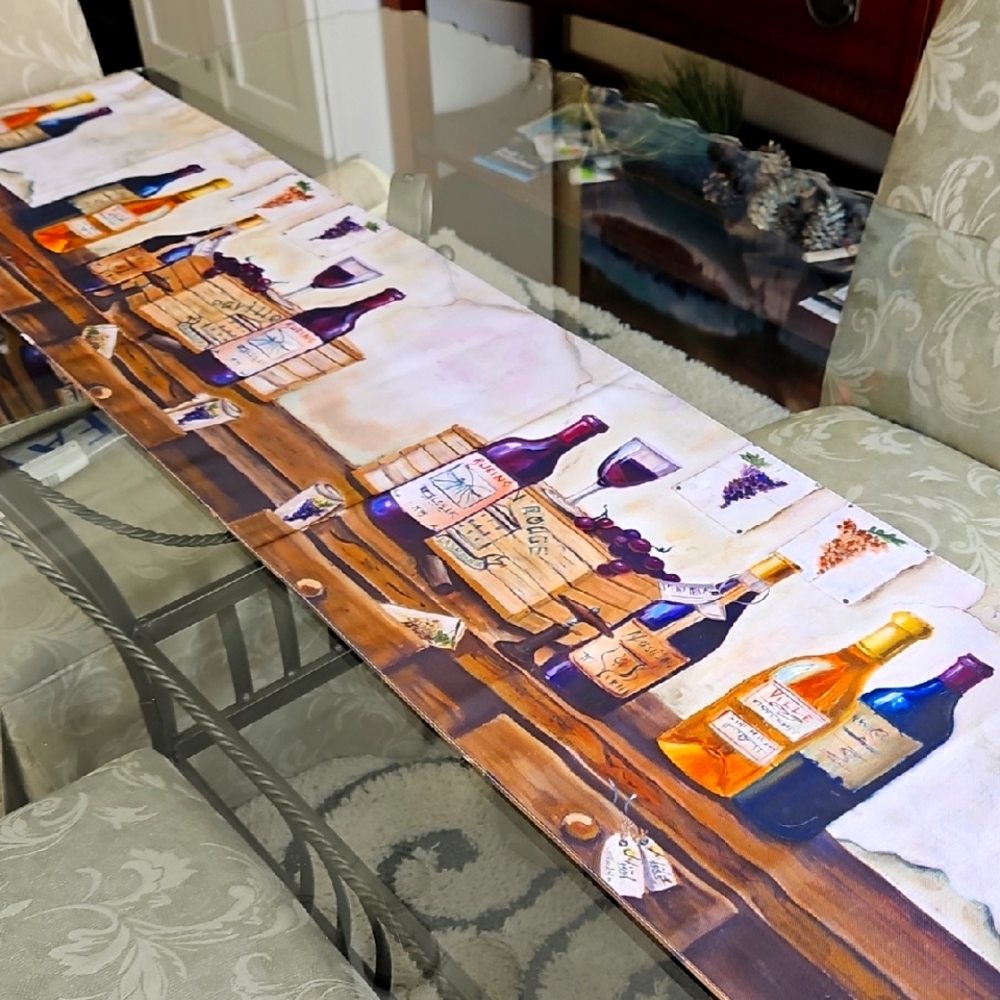 12" x90" Wine Theme Table Runner